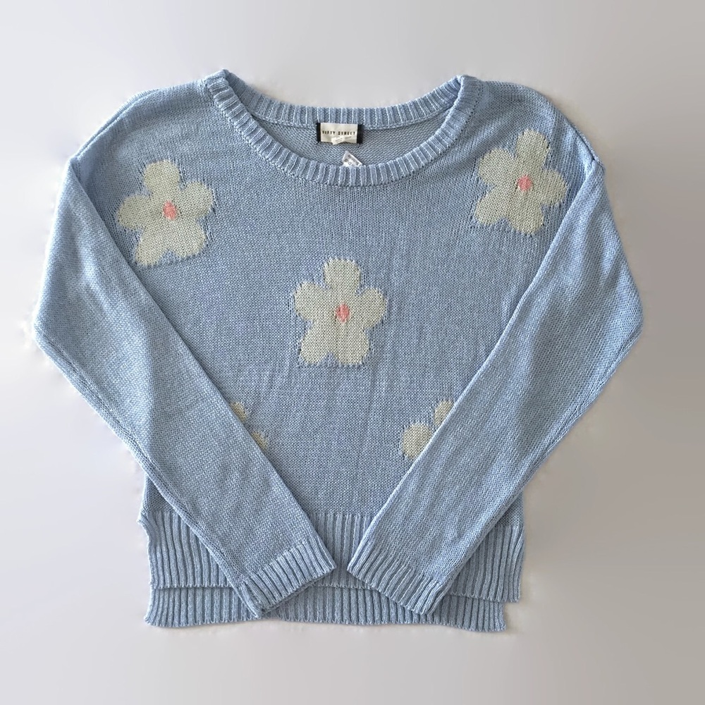 Light Blue Daisy Sweater